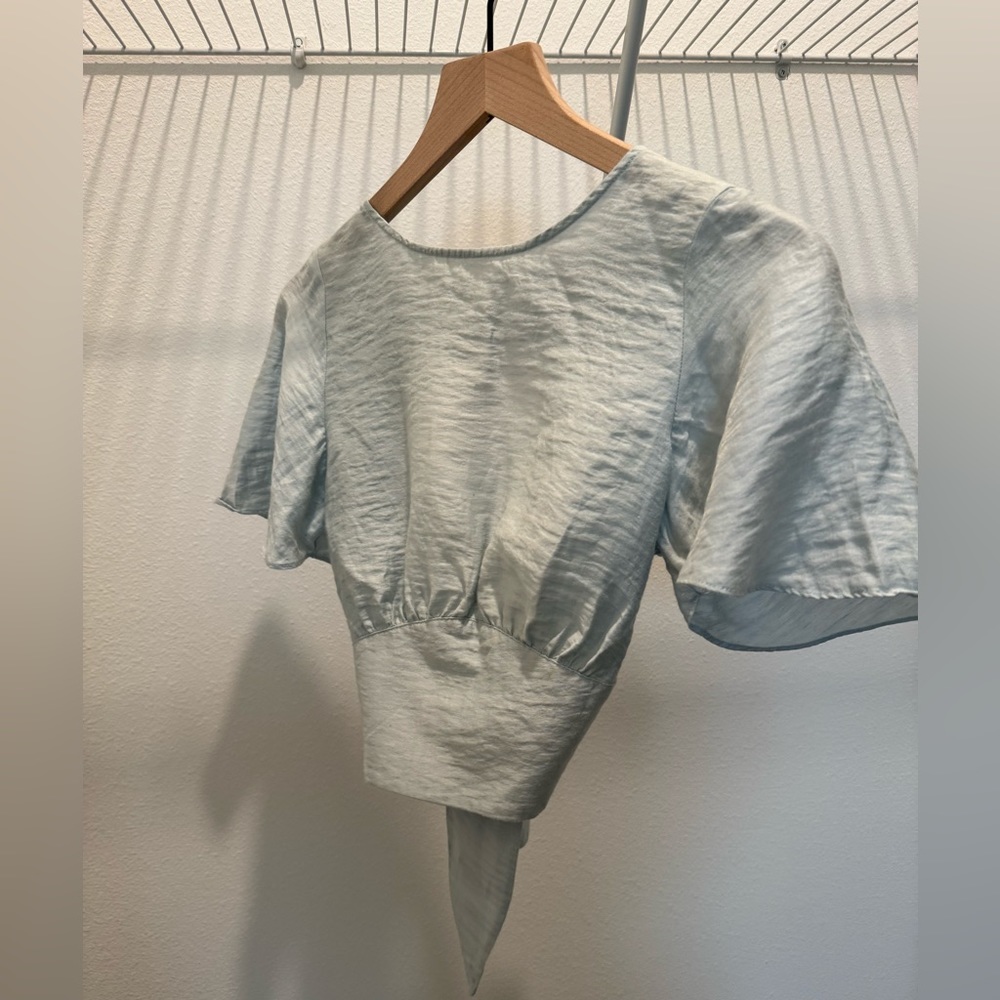 Free People XS mint green blouse, open back